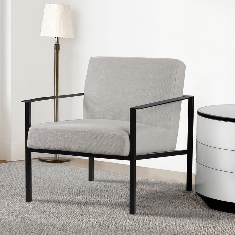 Millie - Modern Stationary Metal Accent Chair With Polyester Upholstery - Off White