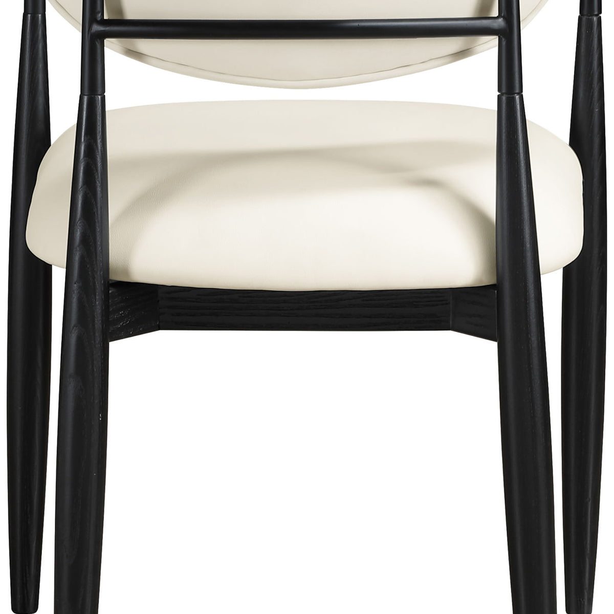Riccio - Faux Leather Dining Arm Chair (Set of 2) - Black Frame