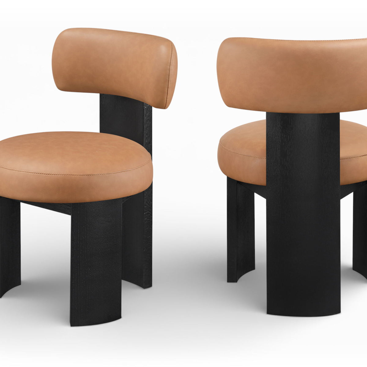 Atelier - Vegan Leather Upholstered Dining Chair (Set of 2) - Black Frame