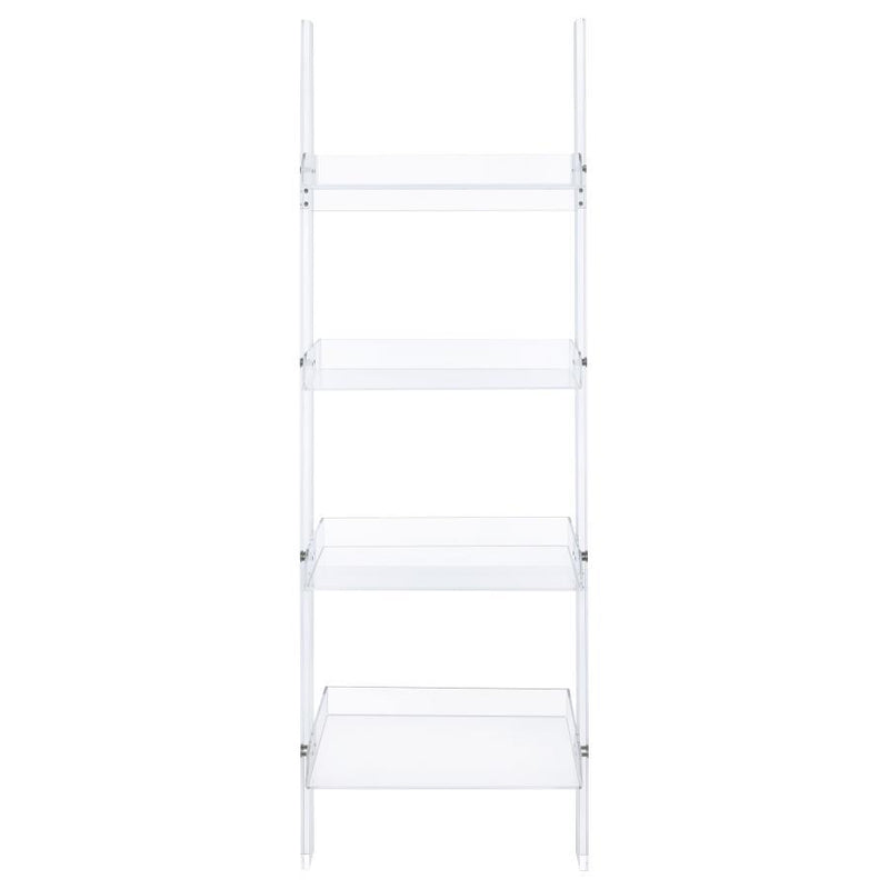 Amaturo - 4-Shelf Acrylic Ladder Bookshelf - Clear