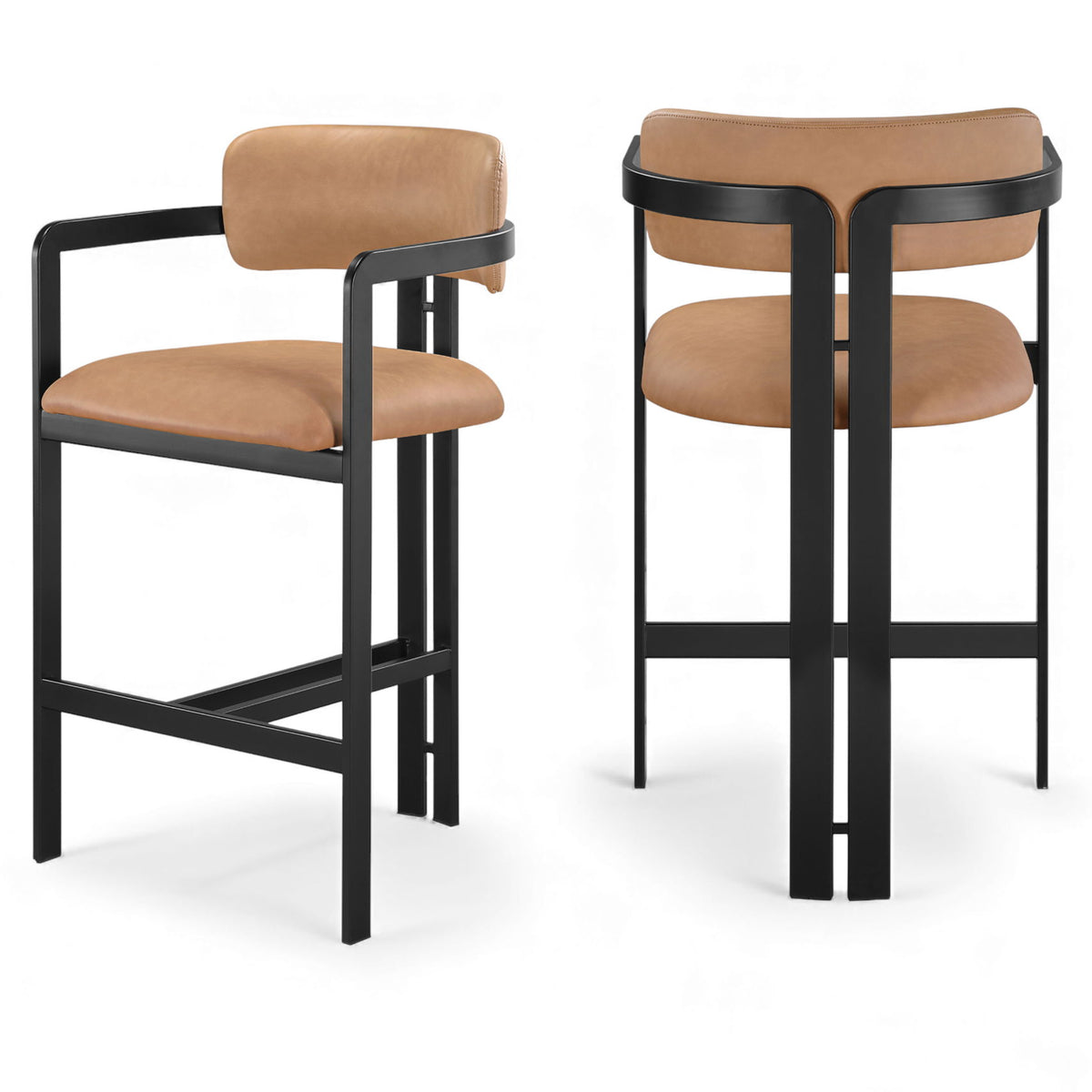 Aurum - Vegan Leather Upholstered Counter Stool With Graphite Black Base