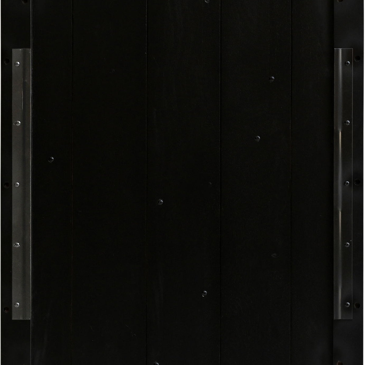 Black backing board with metal corner brackets for wall art set