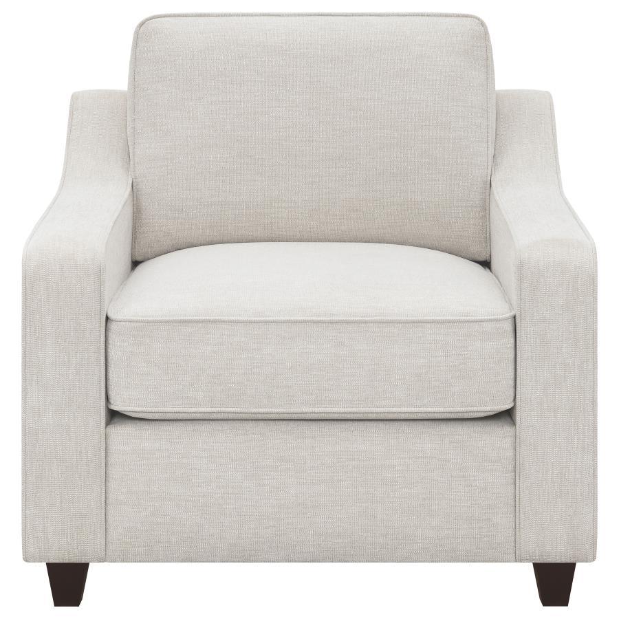 Christine - Upholstered Sloped Arm Accent Chair - Beige