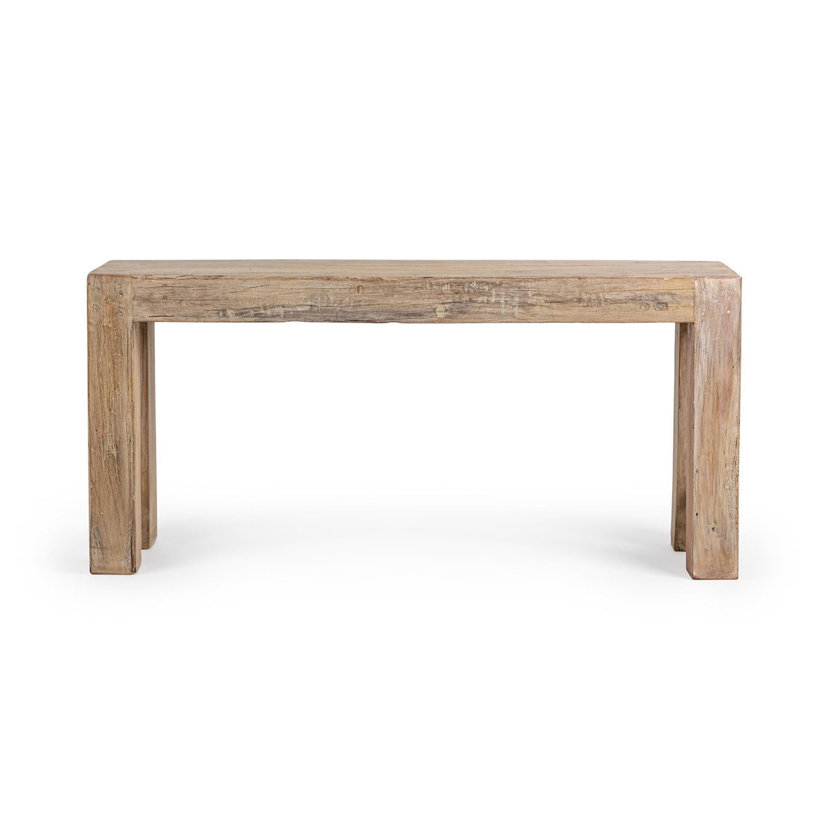 Giza table with natural wood top and straight square legs