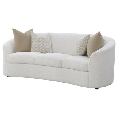 Rainn - Boucle Upholstered Sloped Arm Sofa - Latte