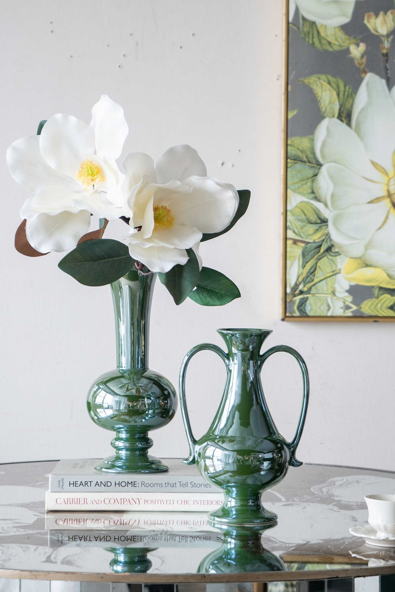 Round Dining Table With Elegant Floral Design And Mirrored - Silver Multi