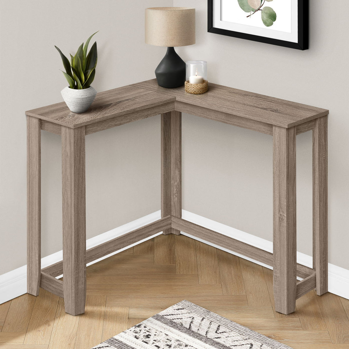Corner Accent Console Table For Entryway, Unique Design Contemporary & Modern