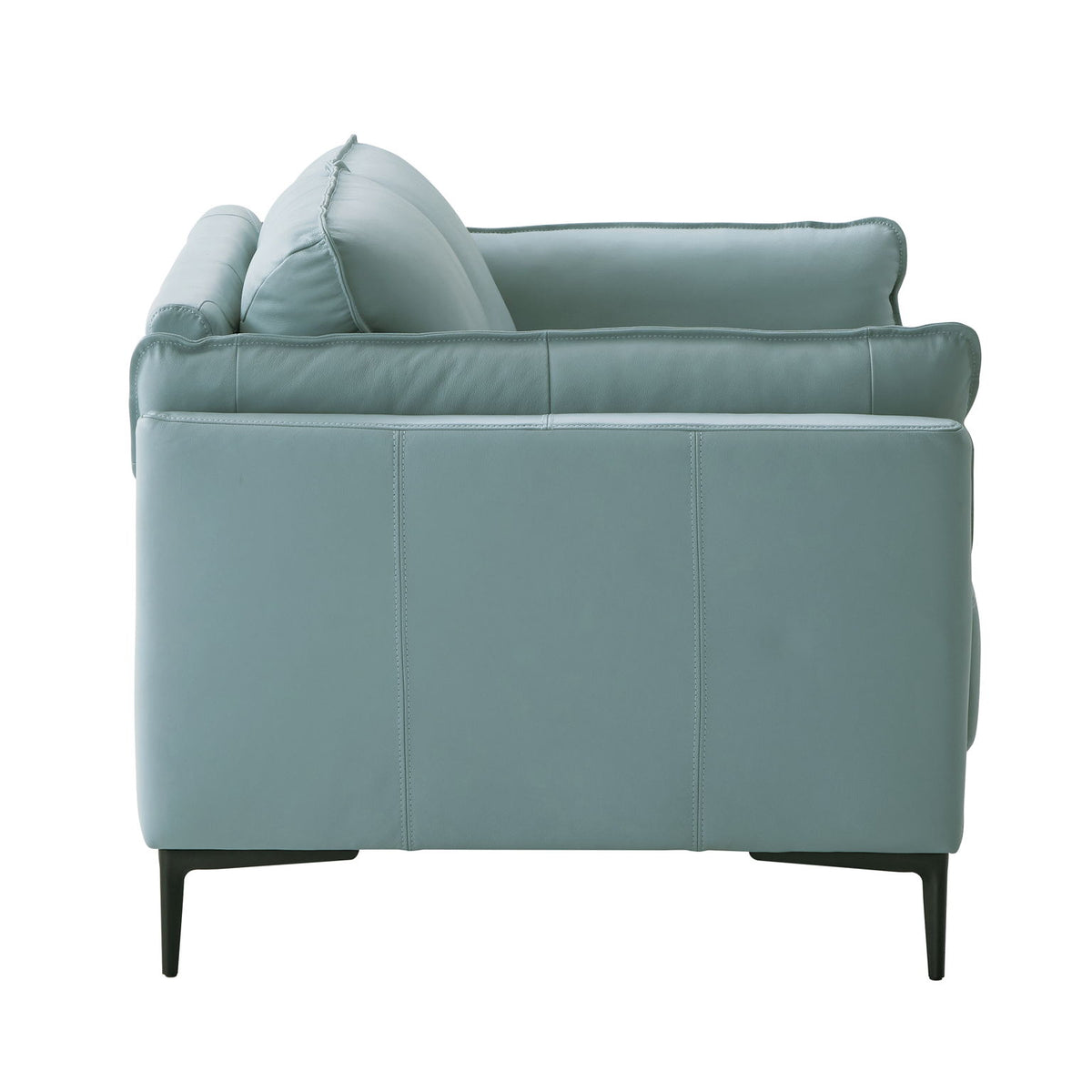 Mesut - Top Grain Leather Loveseat - Sage Green