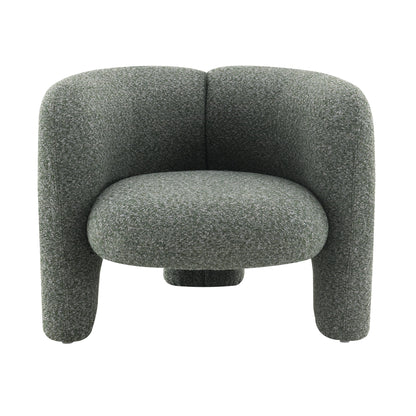 Pemba accent chair in dark green textured upholstery, front view