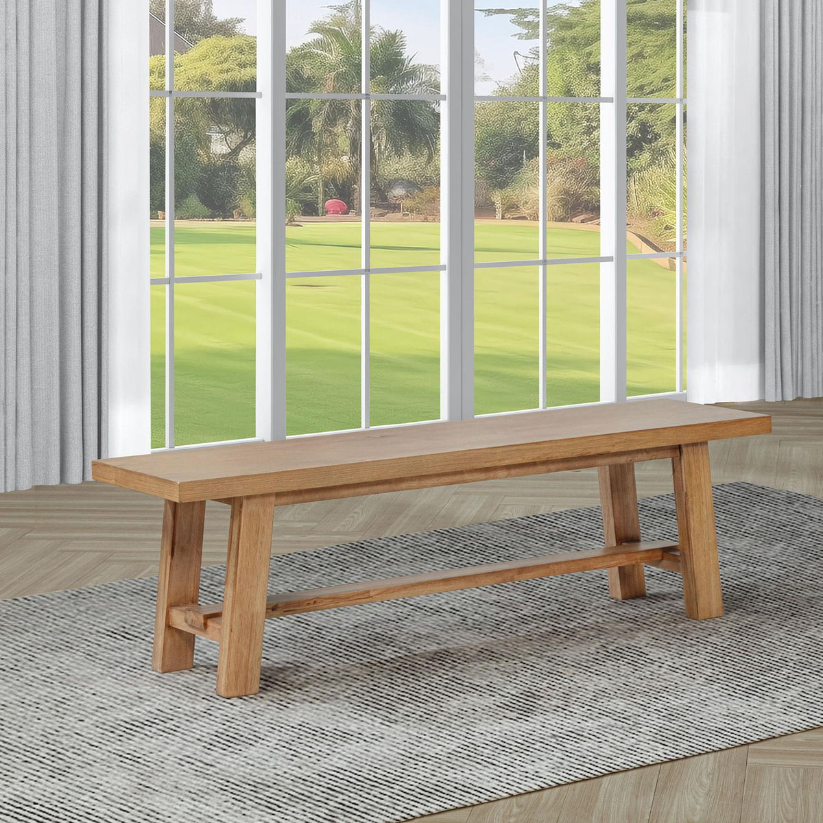 Middleton 60-inch Wood Backless Dining Bench Natural Brown