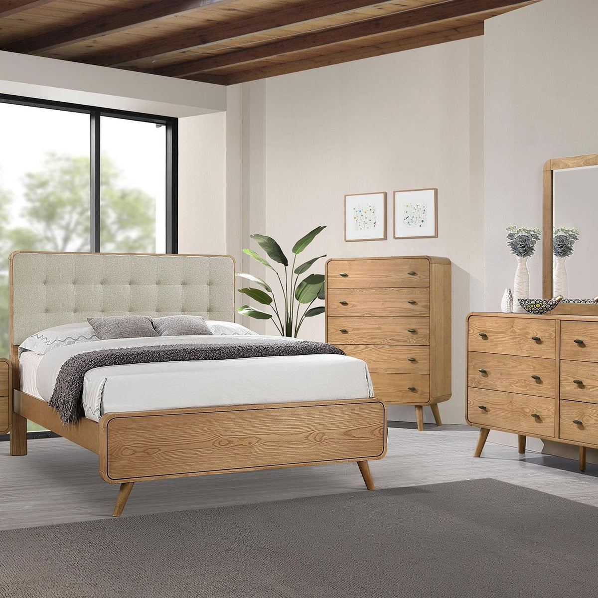 Robyn 5-piece Queen Bedroom Set Light Ash