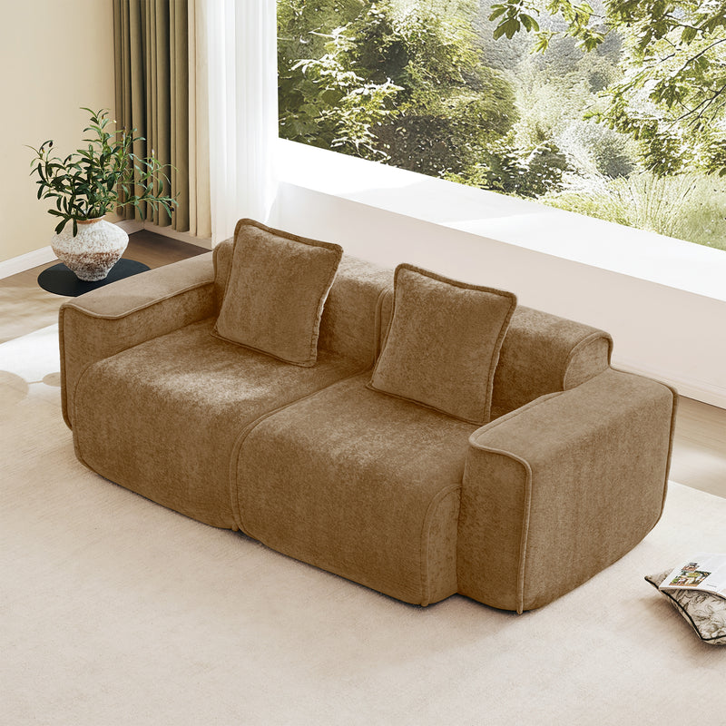 Harrison Left/Right-Facing Sofa - Brown Velvet