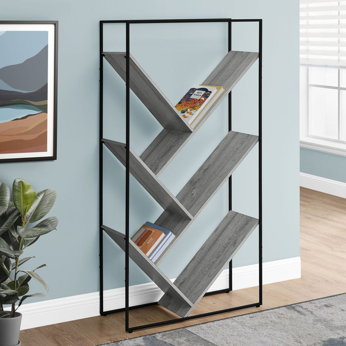 Bookshelf, Bookcase, Etagere, 3 Tier, Office, Contemporary & Modern