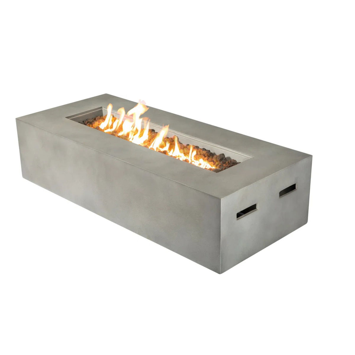 4 Piece Patio Seating Group With Cushions And Fire Pit - Gray Mix