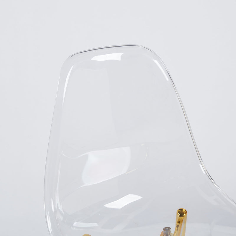 Transparent Plastic Seat Dining Chair (Set of 4)
