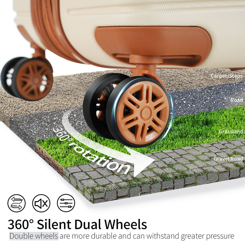 4 Piece Luggage Suitcase Set, Hard Shell Lightweight Expandable Travel Luggage With 4 Packing Cubes