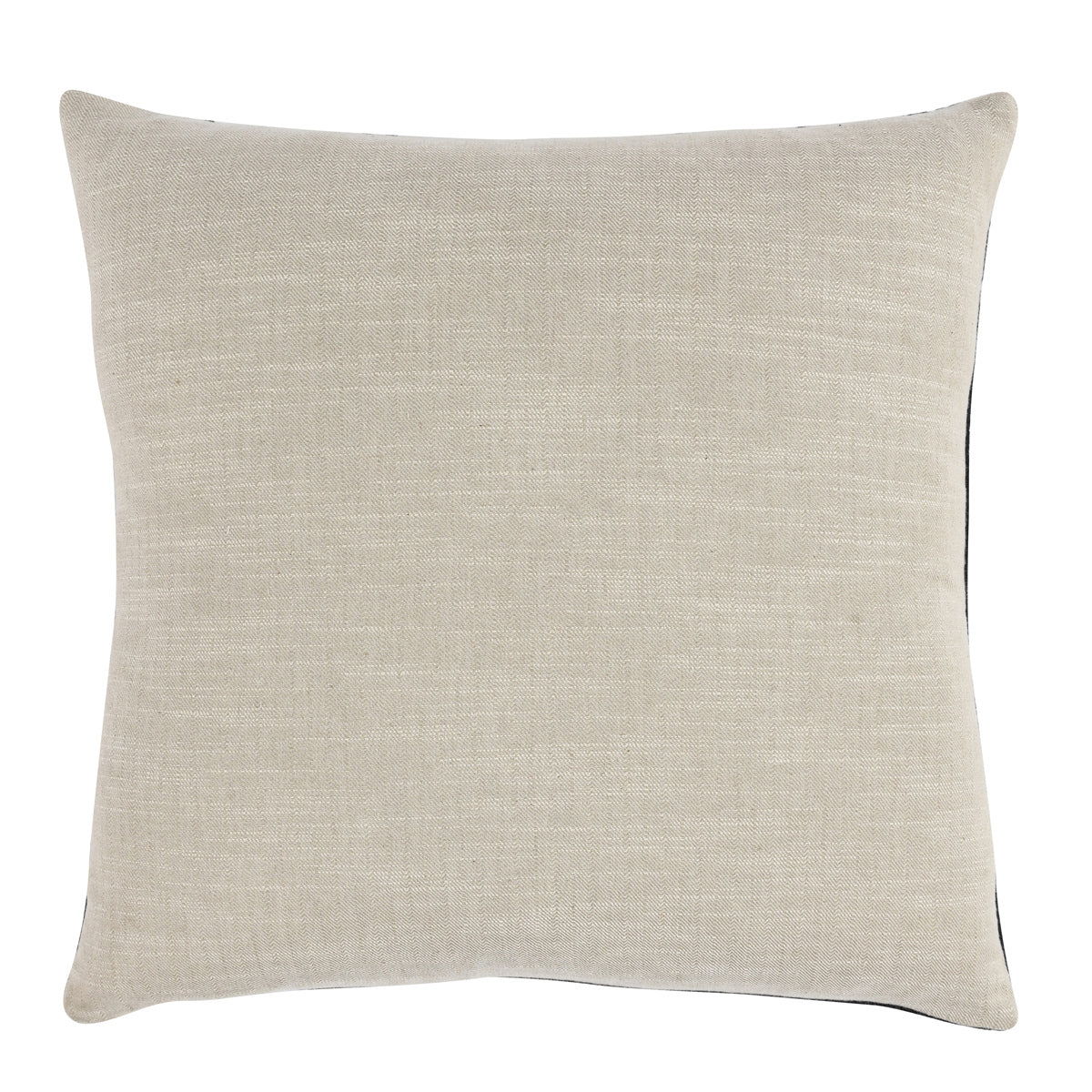 Solid cream square throw pillow with smooth woven fabric and simple edge