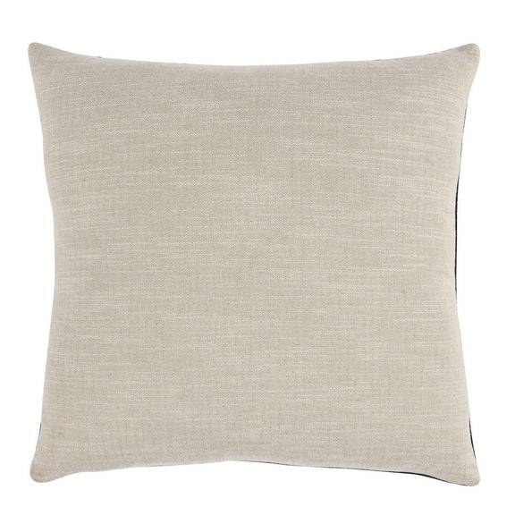 Solid cream square throw pillow with smooth woven fabric and simple edge