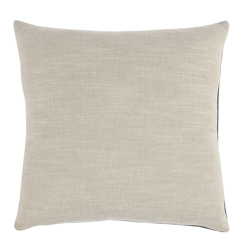 Solid cream square throw pillow with smooth woven fabric and simple edge