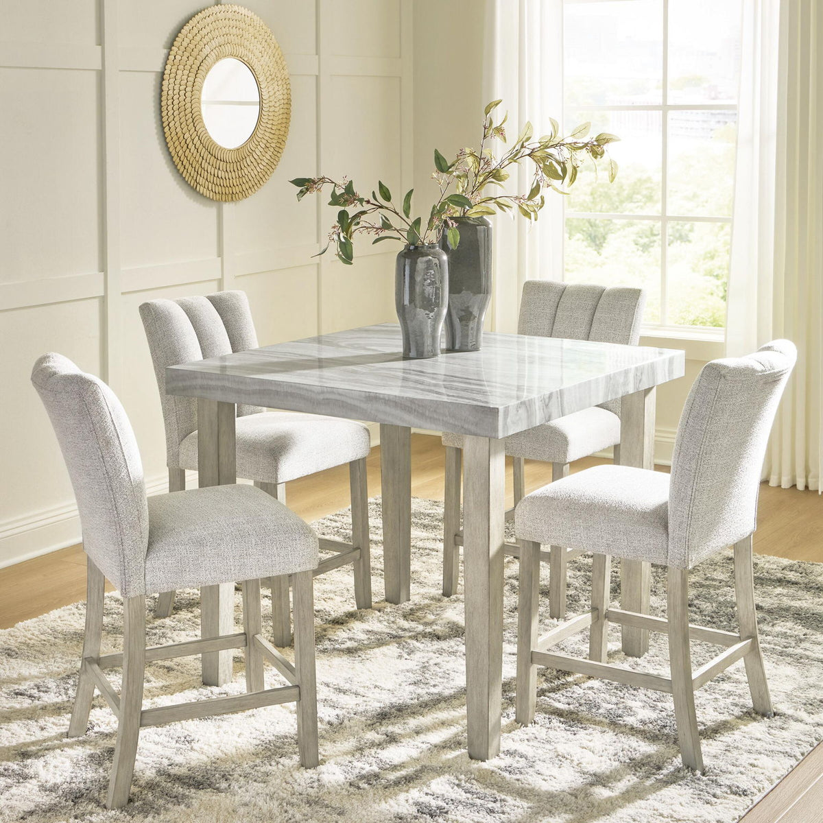Larawyn - 5 Pc. - Counter Height Dining Table And 4 Barstools - Bisque