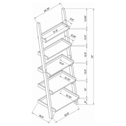 Colella - 5-Shelf Ladder Bookshelf - Cappuccino