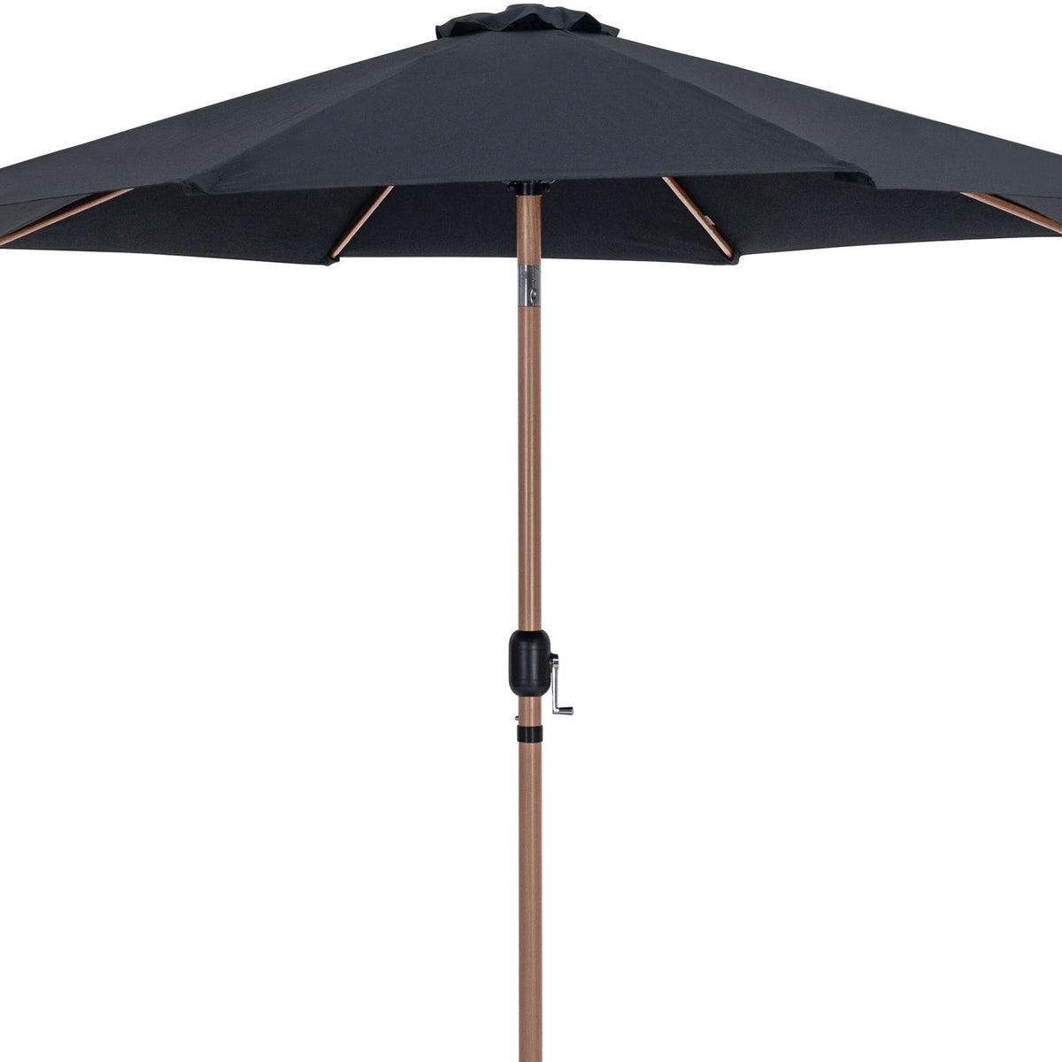 Fiji - Aluminum Patio Umbrella With Round Black And Teak Base