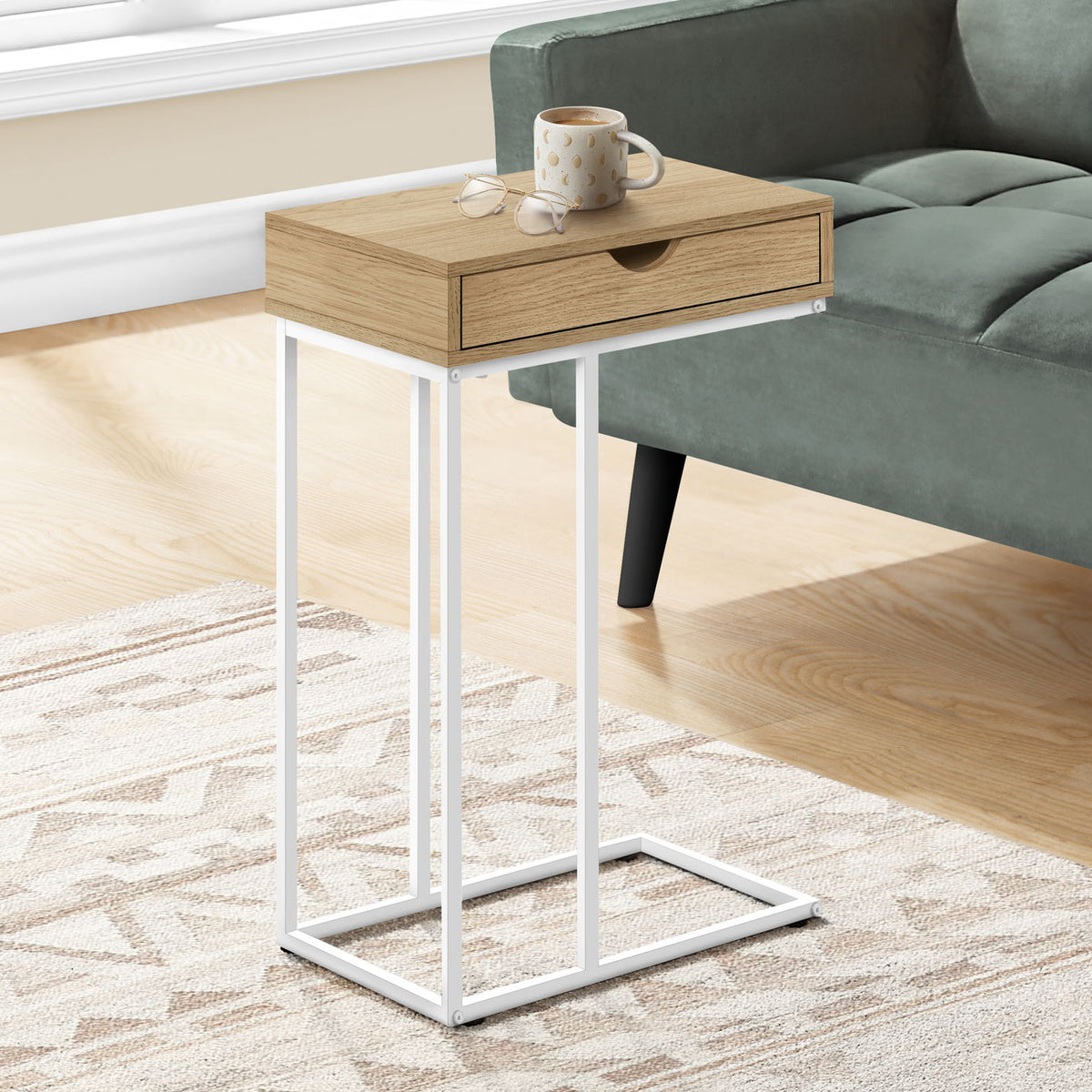 Accent Table, C - Shaped Contemporary & Modern Design