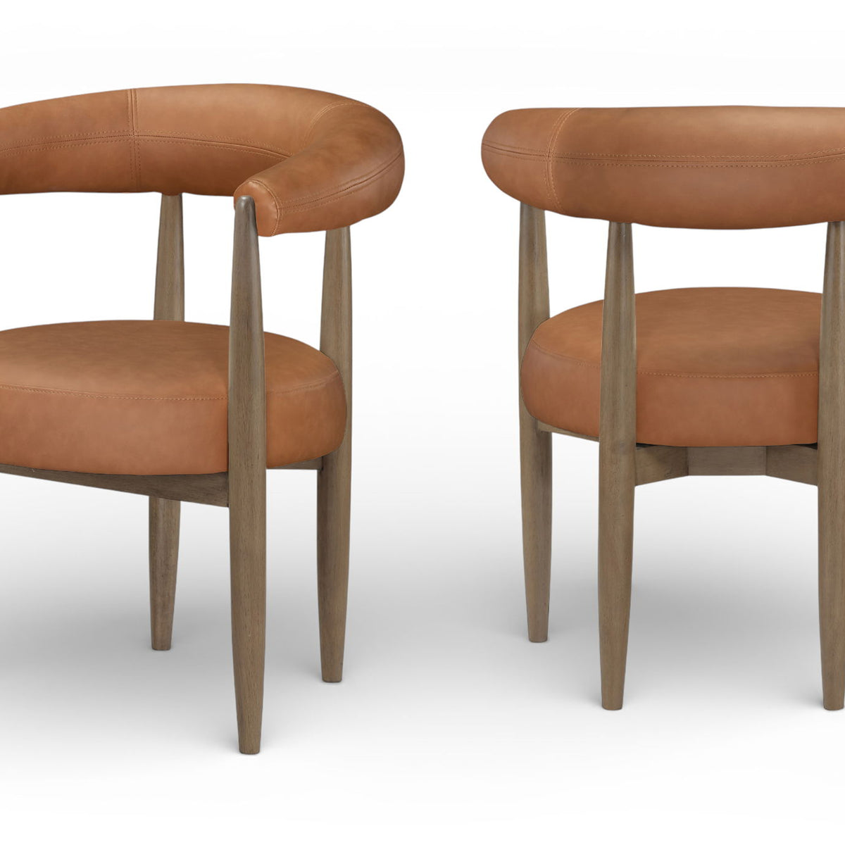Sable - Vegan Leather Upholstered Dining Chair (Set of 2) - Brown Base