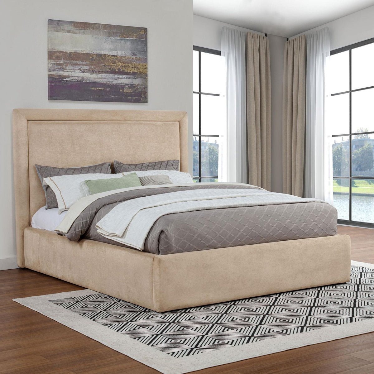 Lawson 54-inch Upholstered Eastern King Platform Bed Saddle