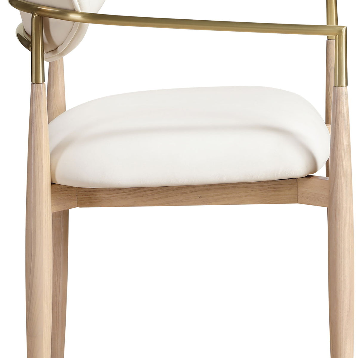 Riccio - Dining Arm Chair (Set of 2) - Natural And Gold Frame