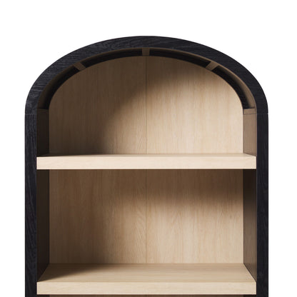 Modern 5 Shelf Open Arched Bookshelf