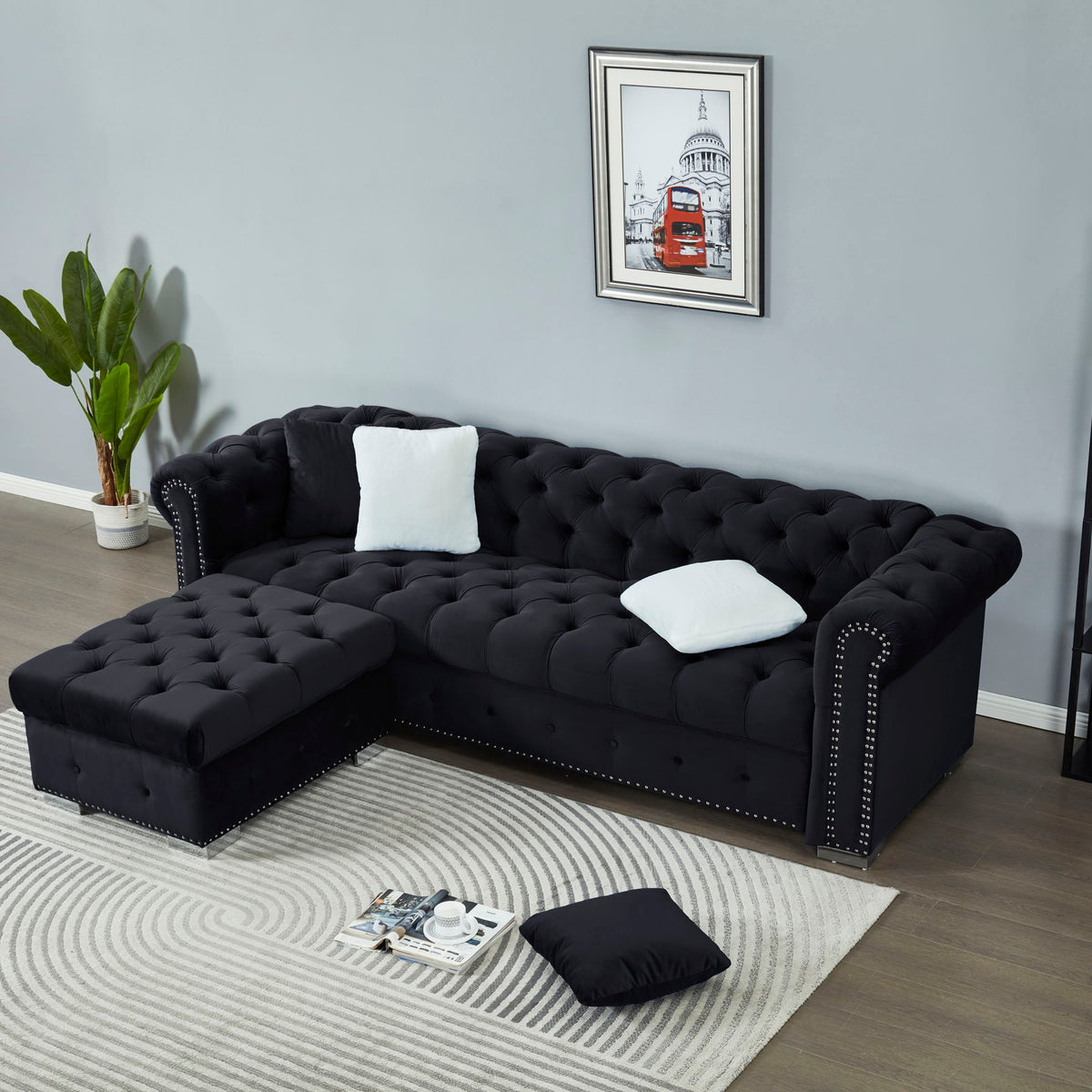 4 Seater Oversized L Shaped Reversible Sectional Sofa