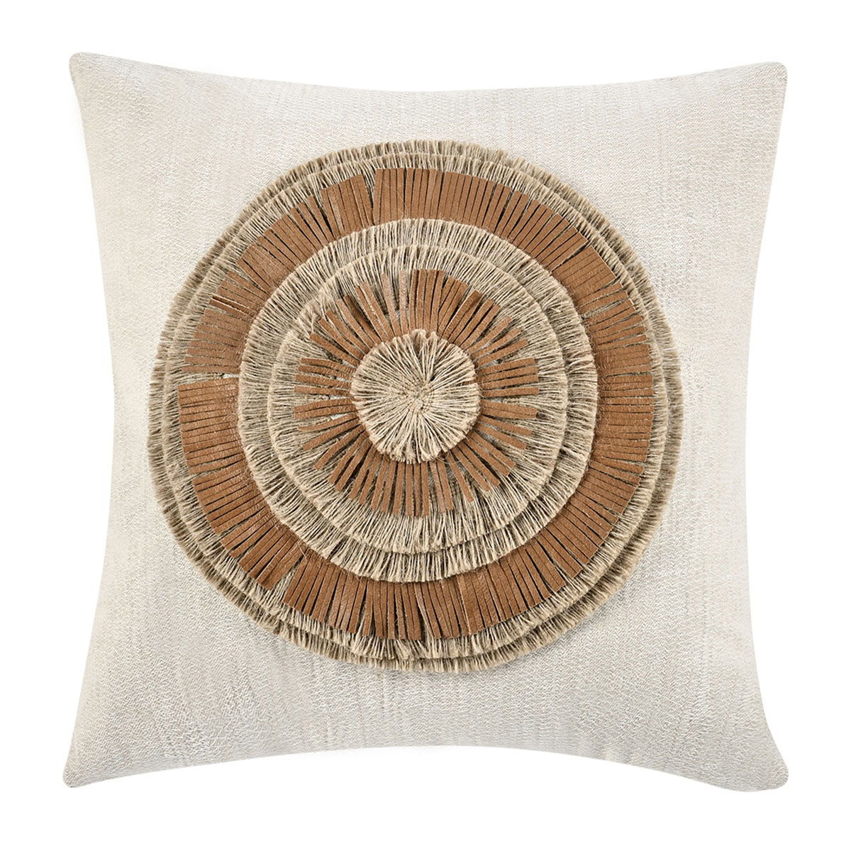 Timeless - TL Pueblo Leather Pillow - Chestnut/ Natural