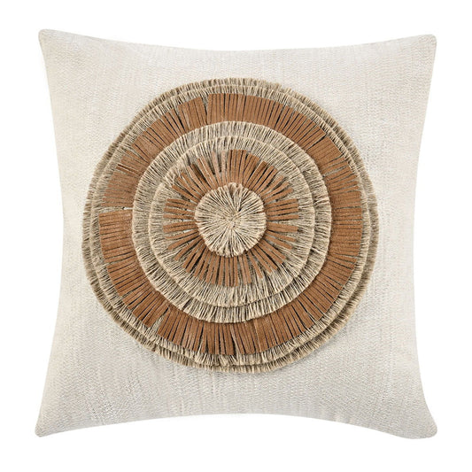 Timeless - TL Pueblo Leather Pillow - Chestnut/ Natural