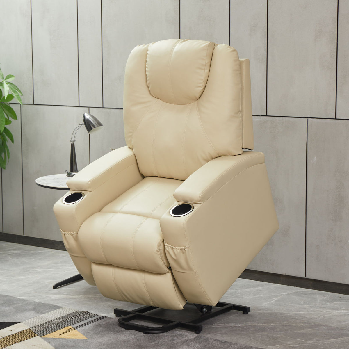Modern Recliner Chair With Cup Holders, Remote Control