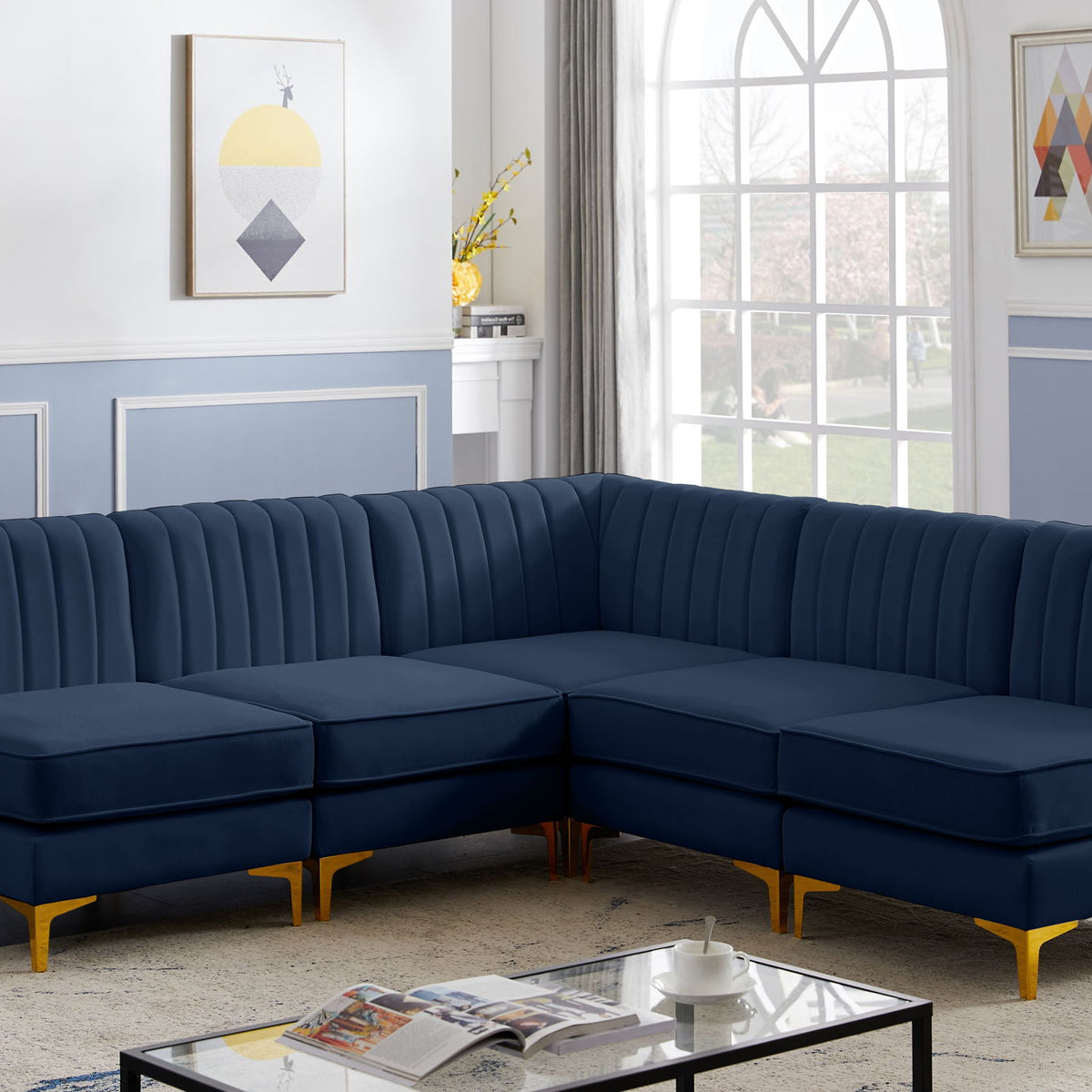 Alina - 5 Piece Armless Sectional