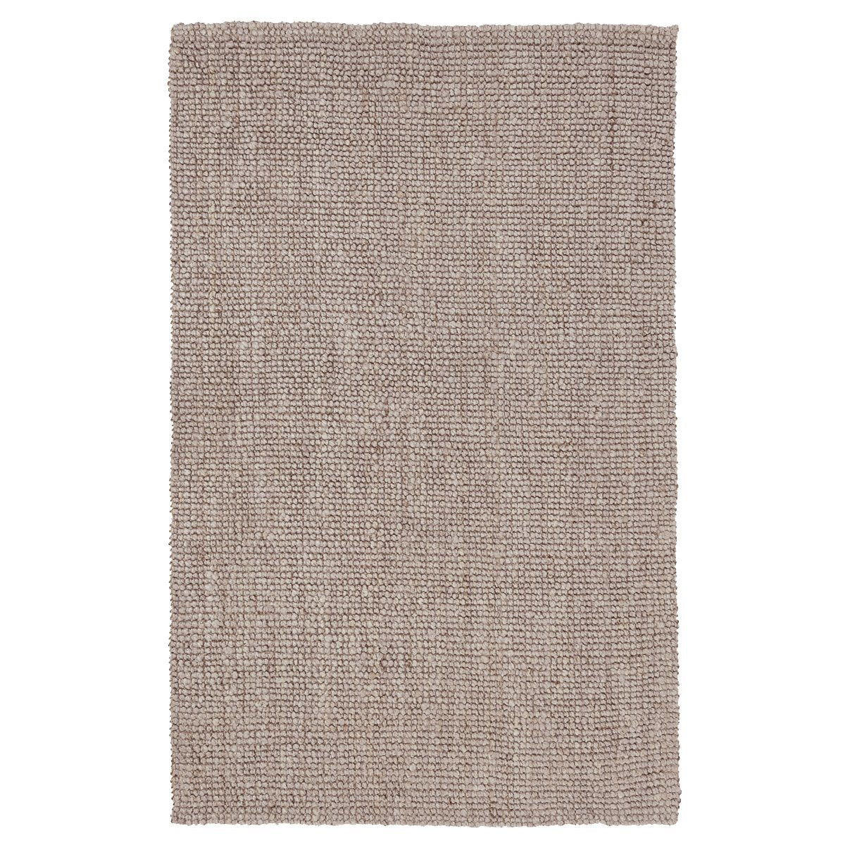 Oatmeal chunky loop rug with compact looped texture and even flat woven surface