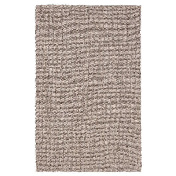 Oatmeal chunky loop rug with compact looped texture and even flat woven surface