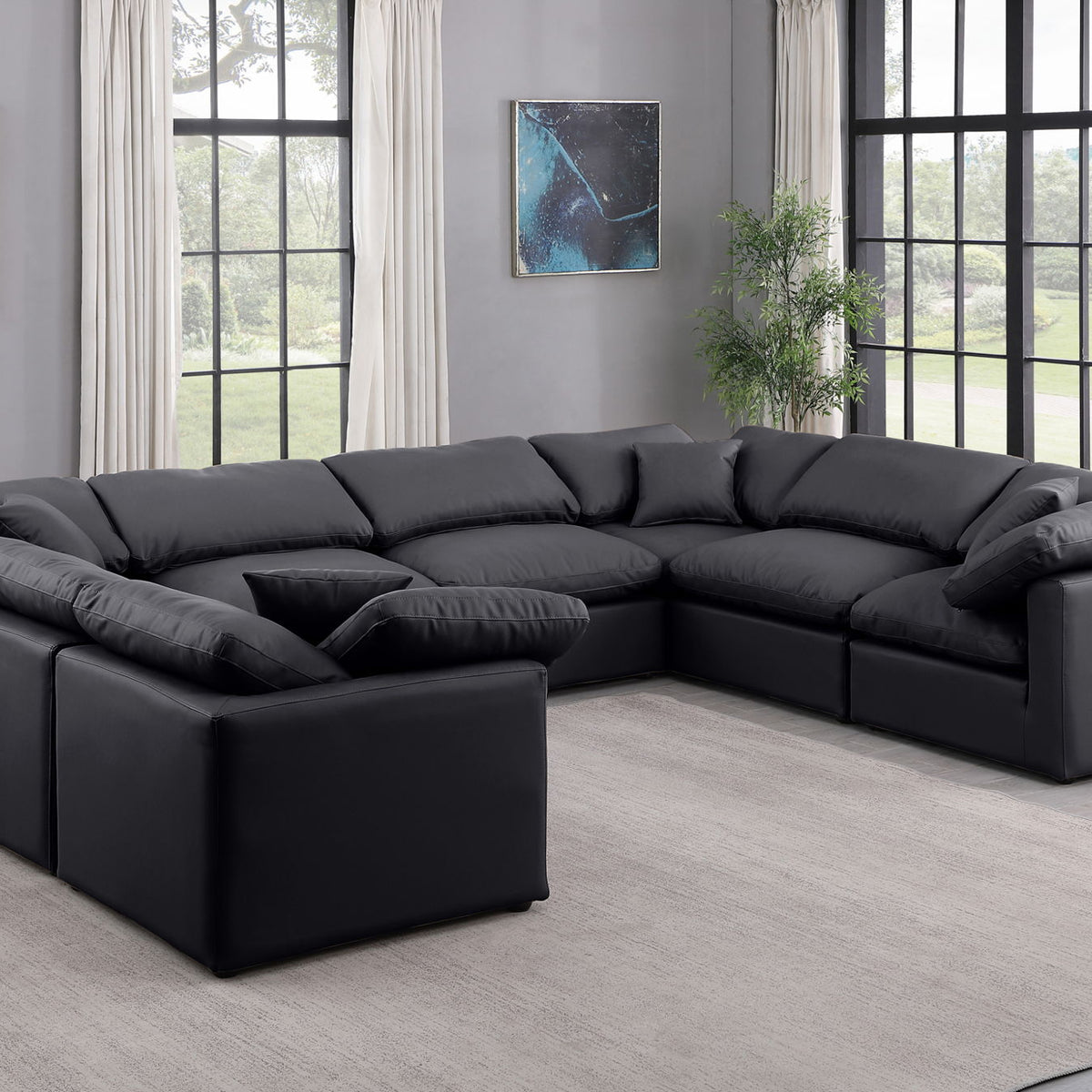 Indulge - Faux Leather 8 Piece Modular Sectional