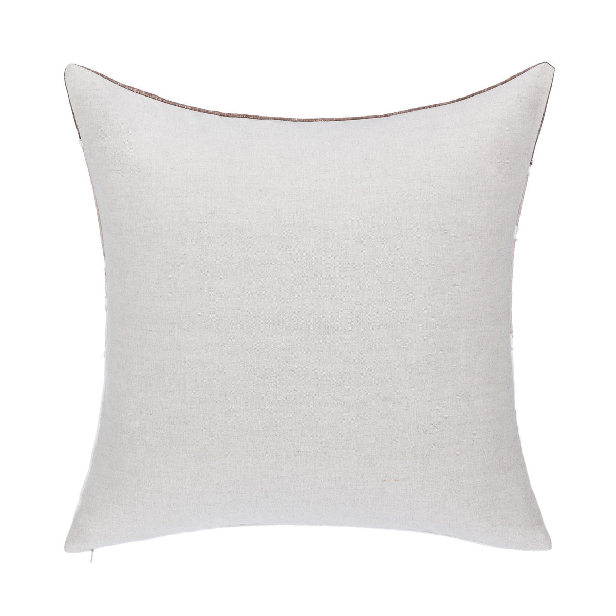 Linen-look throw pillow cover in solid ivory with subtle woven texture