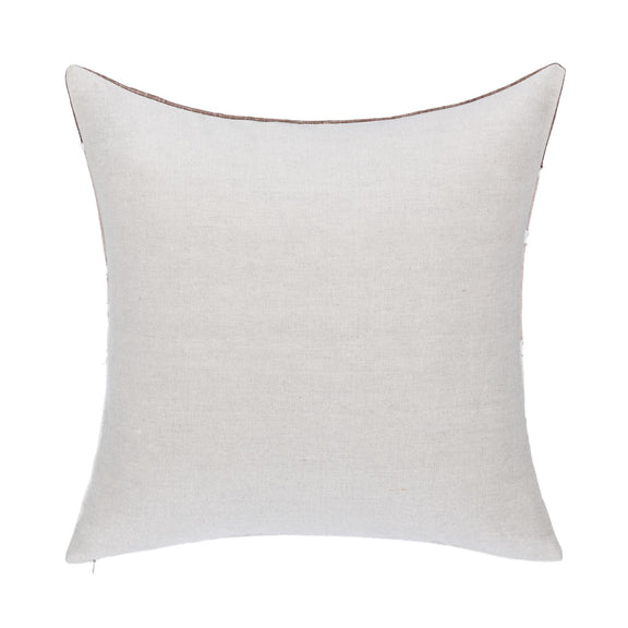 Linen-look throw pillow cover in solid ivory with subtle woven texture