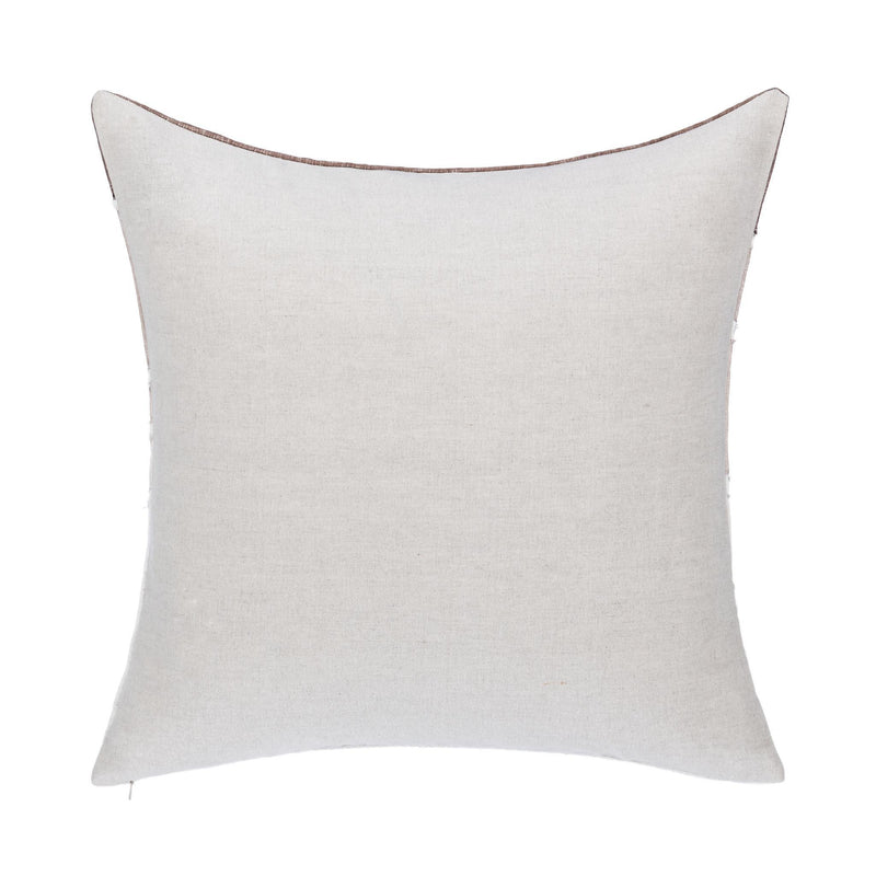 Linen-look throw pillow cover in solid ivory with subtle woven texture