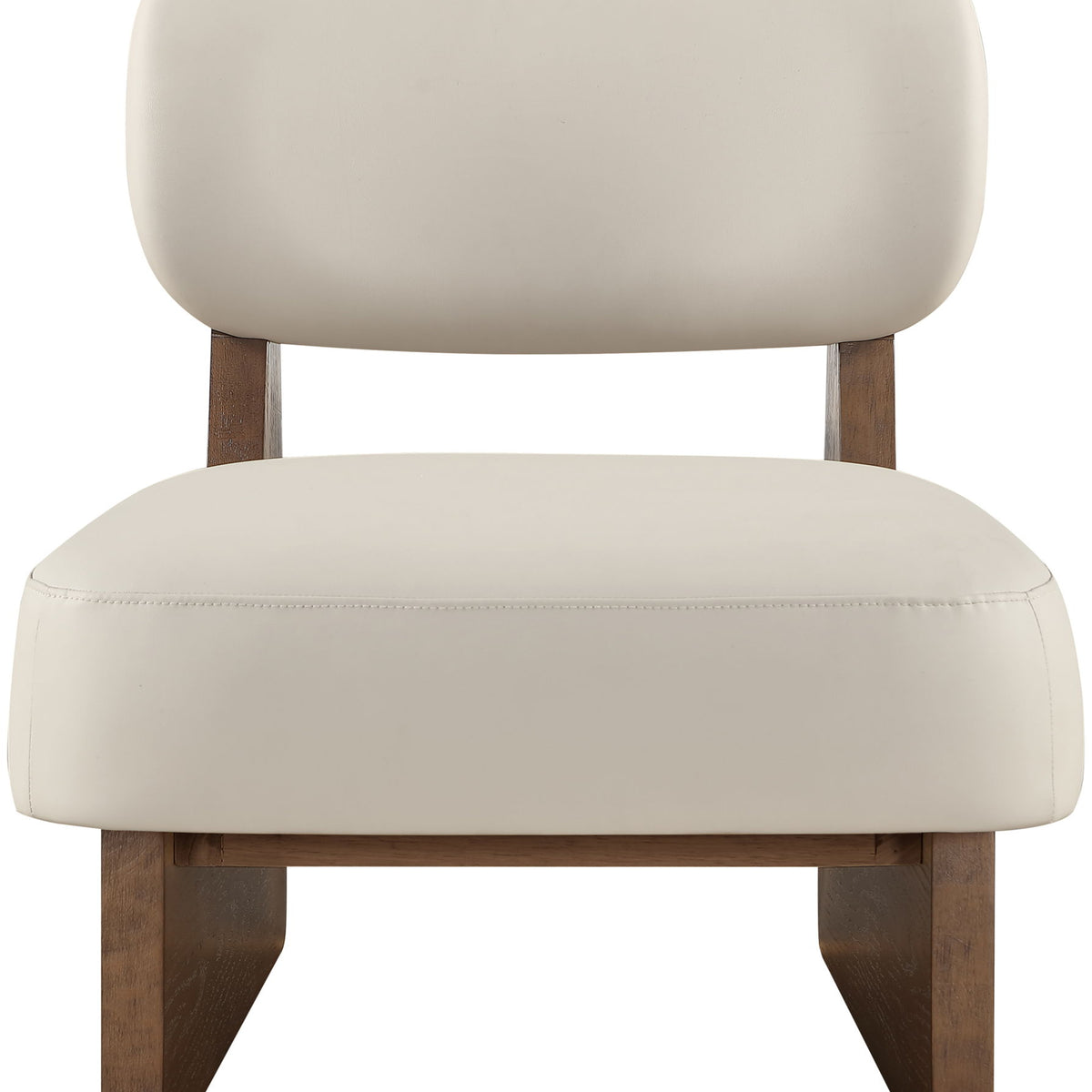 Vetra - Vegan Leather Upholstered Accent Chair - Taupe / Painted Brown