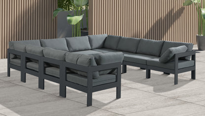 Nizuc - Outdoor Patio Modular Sectional 10 Piece - Grey - Fabric