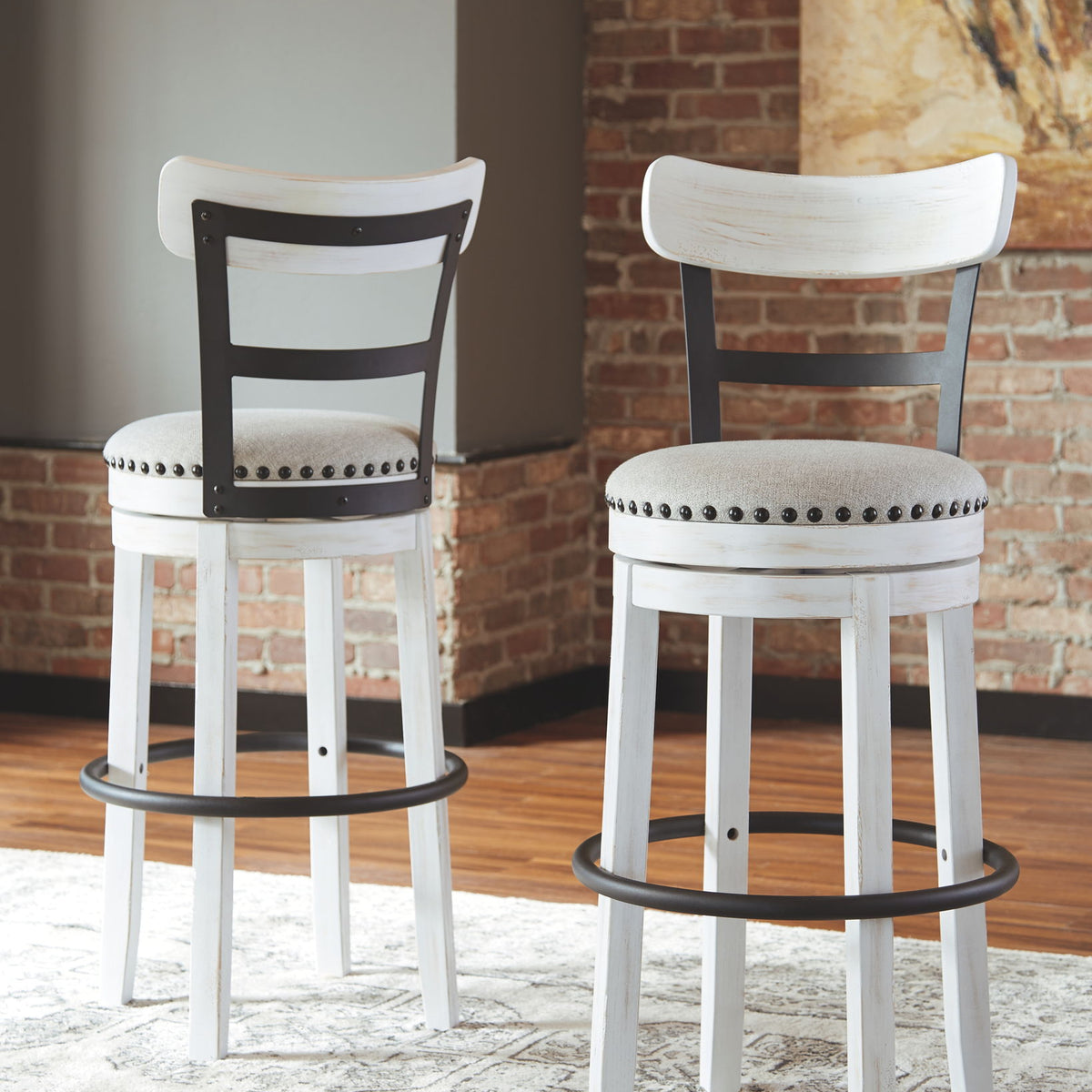 Valebeck - Tall Upholstered Swivel Barstool