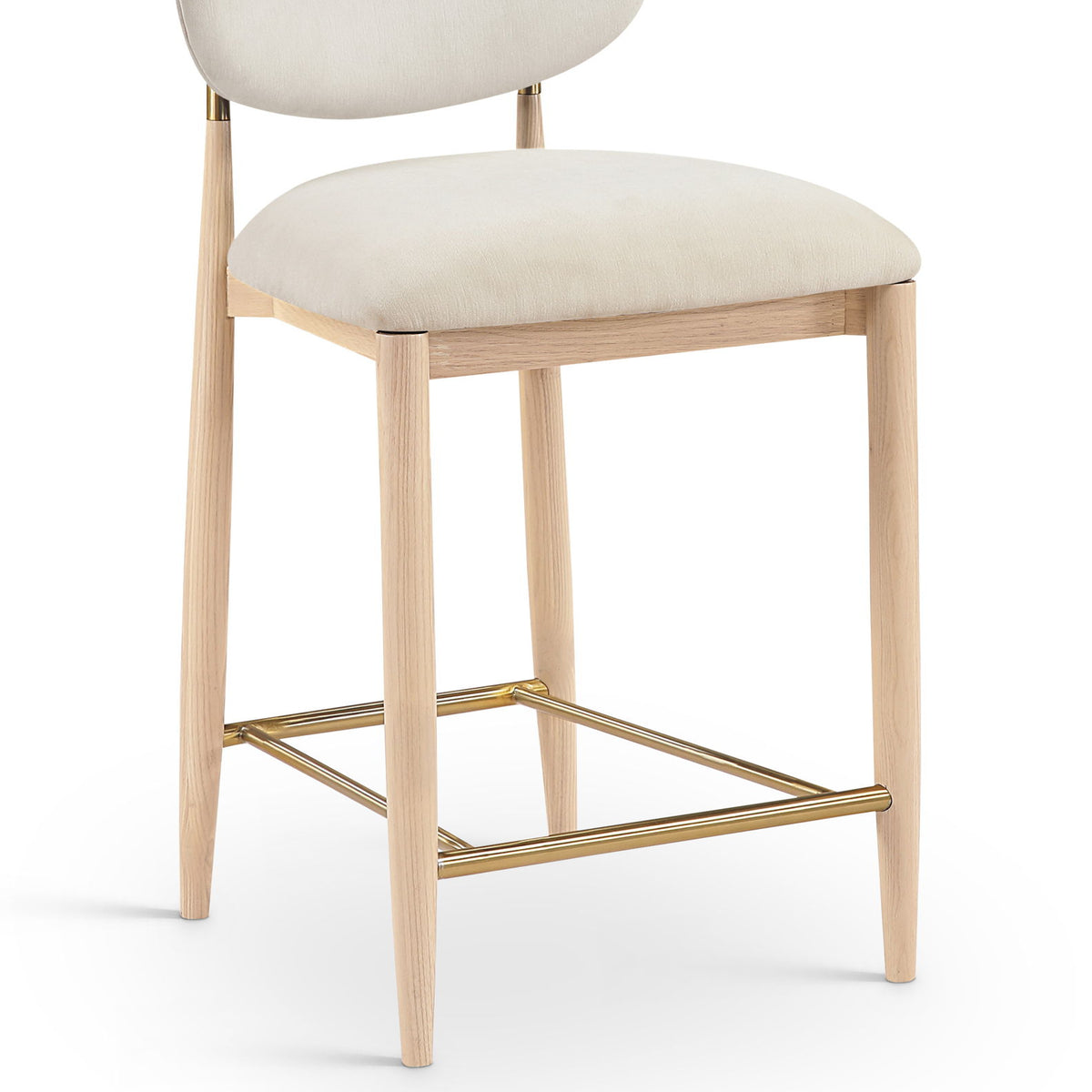 Riccio - Fabric Stool - Natural Frame