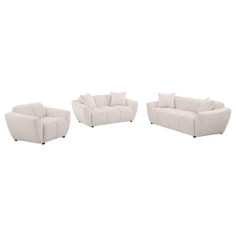 Destino - Chenille Splayed Arm Sofa Set