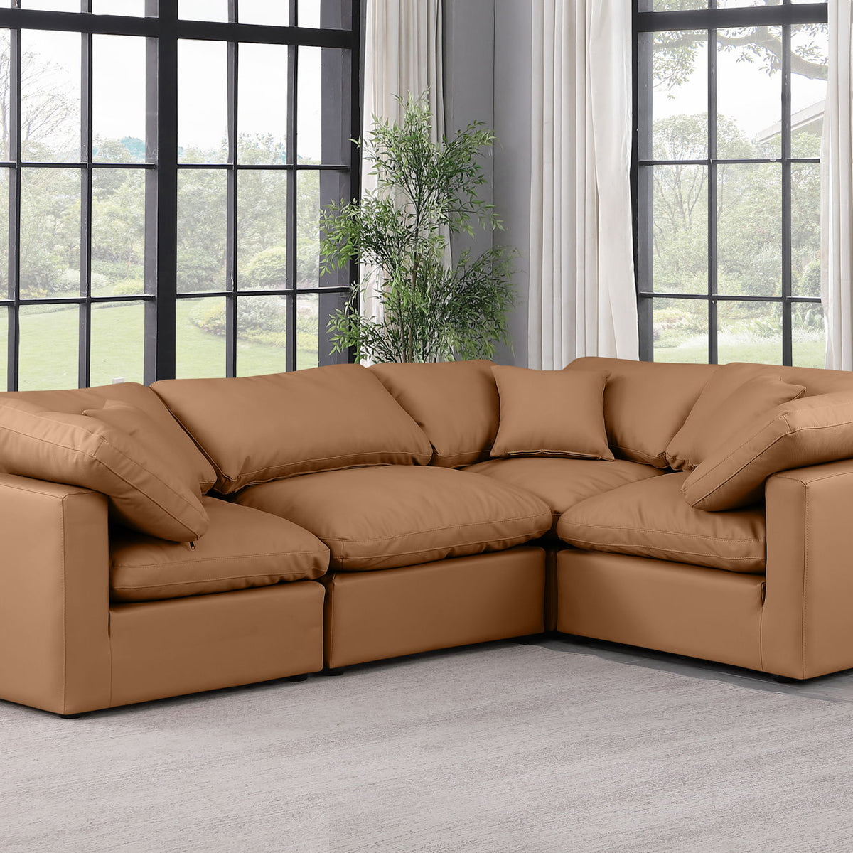 Indulge - Faux Leather 4 Piece Modular Corner Sectional
