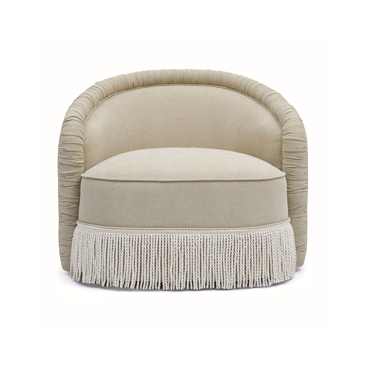 Pamela - Chenille Tassel Lounge Chair - Tan