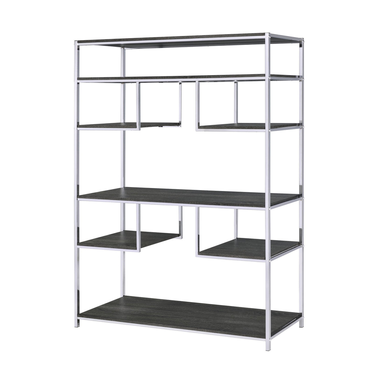 Vonara - Bookshelf - Chrome / Gray / Oak